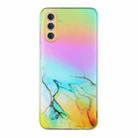 For Samsung Galaxy A54 5G Laser Marble Pattern Clear TPU Protective Phone Case(Yellow) - 1