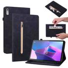 For Lenovo Tab P11 Gen 2 11.5 Skin Feel Solid Color Zipper Leather Tablet Case(Black) - 1