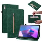 For Lenovo Tab P11 Gen 2 11.5 Skin Feel Solid Color Zipper Leather Tablet Case(Green) - 1