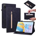 For Honor Pad V8 Pro Skin Feel Solid Color Zipper Leather Tablet Case(Black) - 1