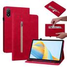 For Honor Pad V8 Pro Skin Feel Solid Color Zipper Leather Tablet Case(Red) - 1