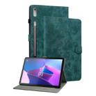 For Lenovo Tab P11 Pro Gen 2 11.2 Tiger Pattern Flip Leather Tablet Case(Dark Green) - 1