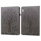 For Lenovo Tab P11 Gen 2 Tree & Deer Pattern Embossed Leather Tablet Case(Grey) - 1