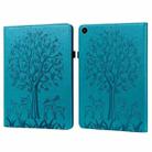 For Huawei MatePad SE 10.4 2022 Tree & Deer Pattern Embossed Leather Tablet Case(Blue) - 1