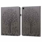 For Huawei MatePad SE 10.4 2022 Tree & Deer Pattern Embossed Leather Tablet Case(Grey) - 1