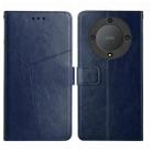 For Honor X9a 5G / Magic5 Lite HT01 Y-shaped Pattern Flip Leather Phone Case(Blue) - 1