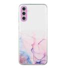 For Samsung Galaxy A14 5G / 4G Hollow Marble Pattern TPU Precise Hole Phone Case(Pink) - 1
