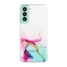 For Samsung Galaxy S23 FE 5G Hollow Marble Pattern TPU Precise Hole Phone Case(Green) - 1