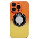 For iPhone 14 Pro Max Gradient Skin Feel MagSafe Magnetic Phone Case(Orange + Yellow) - 1