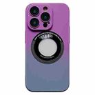 For iPhone 14 Gradient Skin Feel MagSafe Magnetic Phone Case(Purple + Grey) - 1