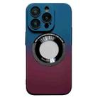 For iPhone 14 Plus Gradient Skin Feel MagSafe Magnetic Phone Case(Dark Blue + Purple) - 1