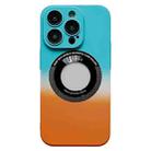 For iPhone 13 Pro Gradient Skin Feel MagSafe Magnetic Phone Case(Sky Blue + Orange) - 1