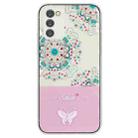 For Samsung Galaxy A14 5G / 4G Bronzing Butterfly Flower TPU Phone Case(Peacock Flower) - 1