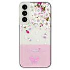 For Samsung Galaxy S23 5G Bronzing Butterfly Flower TPU Phone Case(Peach Blossoms) - 1