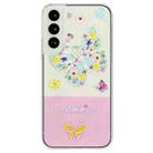 For Samsung Galaxy S23 5G Bronzing Butterfly Flower TPU Phone Case(Colorful Butterfly) - 1