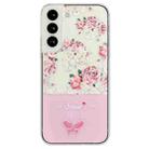 For Samsung Galaxy S23 5G Bronzing Butterfly Flower TPU Phone Case(Peony) - 1