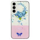 For Samsung Galaxy S23 5G Bronzing Butterfly Flower TPU Phone Case(Hydrangea) - 1