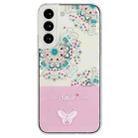 For Samsung Galaxy S23+ 5G Bronzing Butterfly Flower TPU Phone Case(Peacock Flower) - 1