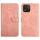 For Honor X5 4G HT03 Skin Feel Butterfly Embossed Flip Leather Phone Case(Pink) - 1