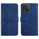For Honor X5 4G HT03 Skin Feel Butterfly Embossed Flip Leather Phone Case(Blue) - 1