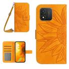 For Honor X5 4G Skin Feel Sun Flower Embossed Flip Leather Phone Case with Lanyard(Yellow) - 1