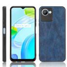 For Realme C30s/C30 4G Sewing Cow Pattern Skin PC + PU + TPU Phone Case(Blue) - 1