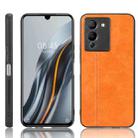 For Infinix Note 12 G96 Sewing Cow Pattern Skin PC + PU + TPU Phone Case(Orange) - 1