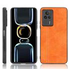 For Xiaomi Redmi K60E 5G Sewing Cow Pattern Skin PC + PU + TPU Phone Case(Orange) - 1