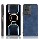 For Xiaomi Redmi K60E 5G Sewing Cow Pattern Skin PC + PU + TPU Phone Case(Blue) - 1