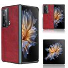 For Honor Magic Vs Sewing Cow Pattern Skin PC + PU + TPU Phone Case(Red) - 1