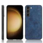 For Samsung Galaxy S23 5G Sewing Cow Pattern Skin PC + PU + TPU Phone Case(Blue) - 1