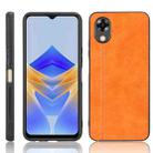 For OPPO A17k Sewing Cow Pattern Skin PC + PU + TPU Phone Case(Orange) - 1