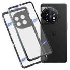 For OnePlus 11 Full Cover Magnetic Metal Tempered Glass Phone Case(Black) - 1