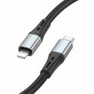 Borofone BX88 Type-C to 8 Pin Solid Silicone Charging Data Cable, Length:1m(Black) - 1
