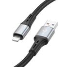 Borofone BX88 USB to 8 Pin Solid Silicone Charging Data Cable, Length:1m(Black) - 1