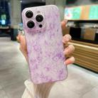 For iPhone 14 Pro Max Silk Ink Pattern PC Phone Case(Purple) - 1