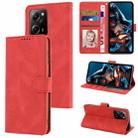 Fantasy Skin-feel Calfskin Texture Leather Phone Case for Xiaomi Redmi Note 12 Pro 5G/12 Pro Speed / Poco X5 Pro(Red) - 1