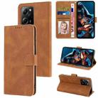 Fantasy Skin-feel Calfskin Texture Leather Phone Case for Xiaomi Redmi Note 12 Pro 5G/12 Pro Speed / Poco X5 Pro(Brown) - 1