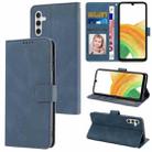 For Samsung Galaxy A24 4G Fantasy Skin-feel Calfskin Texture Leather Phone Case(Blue) - 1