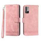 For Xiaomi Redmi Note 10 Dierfeng Dream Line Leather Phone Case(Pink) - 1