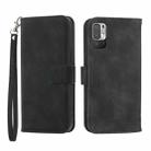 For Xiaomi Redmi Note 10 Dierfeng Dream Line Leather Phone Case(Black) - 1