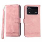 For Xiaomi Poco M4 Pro 4G Dierfeng Dream Line Leather Phone Case(Pink) - 1