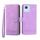 For Realme C30 Dierfeng Dream Line Leather Phone Case(Purple) - 1