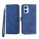 For OPPO Reno7 5G Dierfeng Dream Line Leather Phone Case(Blue) - 1