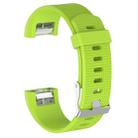 For Fitbit Charge 2 Common Texture Silicone  Watch Band with Buckle, Size:S(Lime Green) - 1