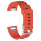 For Fitbit Charge 2 Common Texture Silicone  Watch Band with Buckle, Size:L(Red) - 1