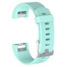 For Fitbit Charge 2 Common Texture Silicone  Watch Band with Buckle, Size:L(Mint Green) - 1