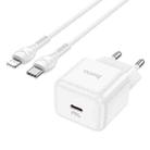 hoco N32 PD 30W Single Port USB-C/Type-C Charger with USB-C/Type-C to 8 Pin Cable Set, EU Plug(White) - 1