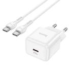 hoco N32 PD 30W Single Port USB-C/Type-C Charger with USB-C/Type-C to USB-C/Type-C Cable Set, EU Plug(White) - 1