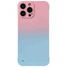 For iPhone 14 Pro Frameless Skin Feel Gradient Phone Case(Pink + Light Blue) - 1